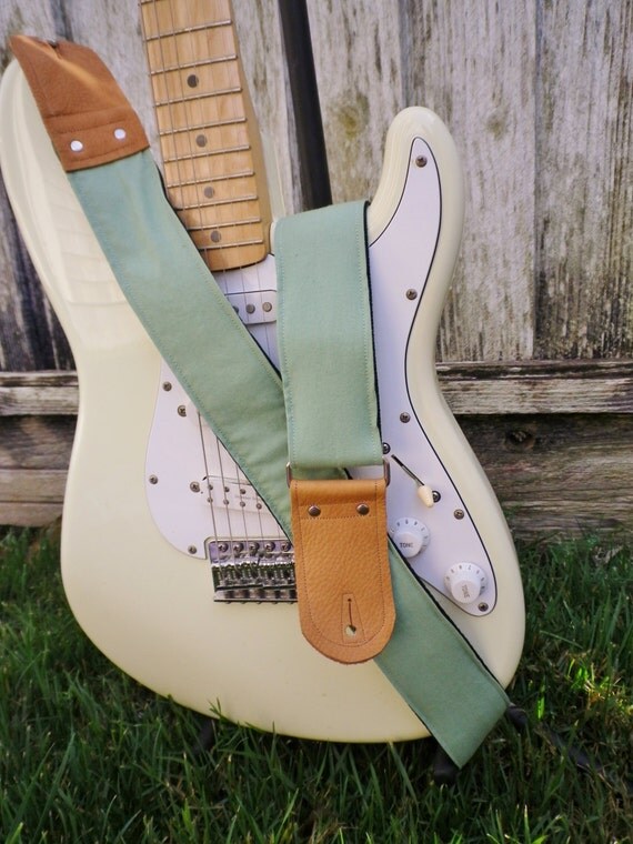 Seafoam Green Guitar Strap Spring 2013 Patina by FeedbackStraps