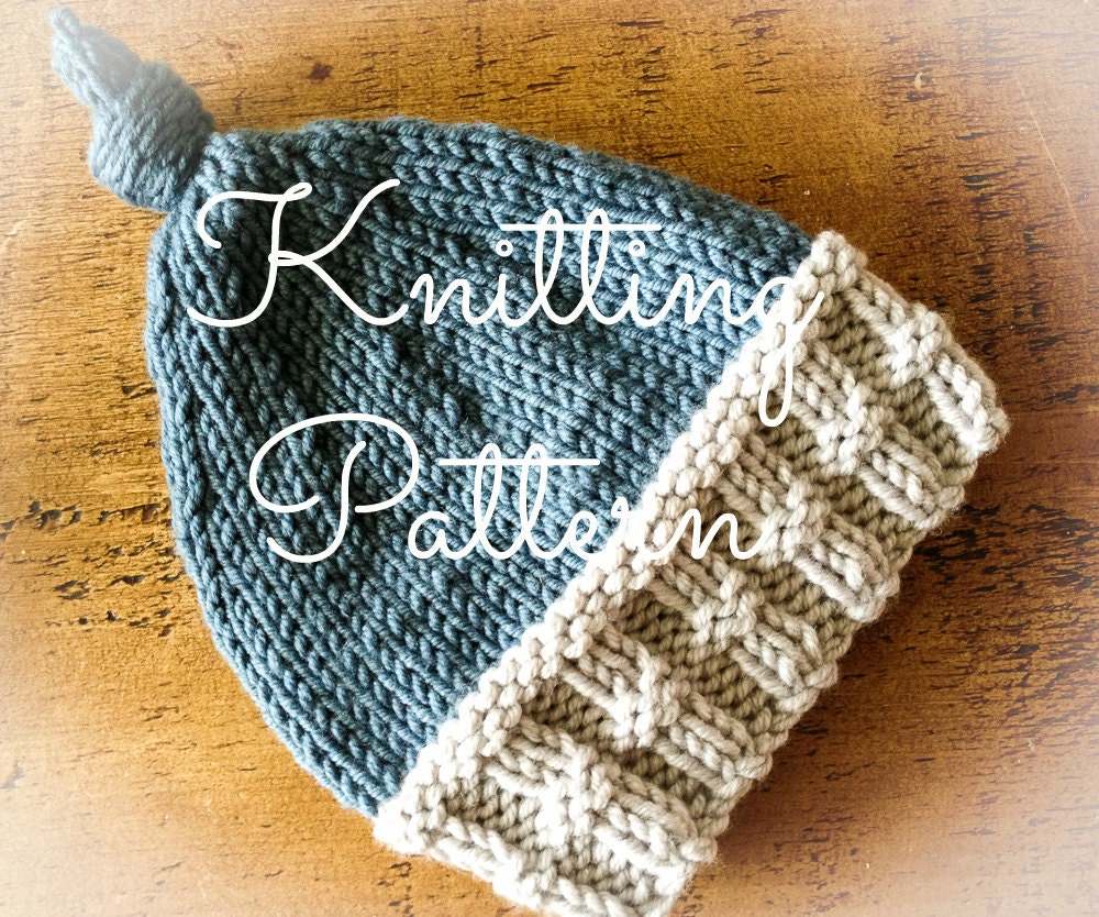 Knitting Pattern - Chunky Alfie Baby Hat  - Instant Download