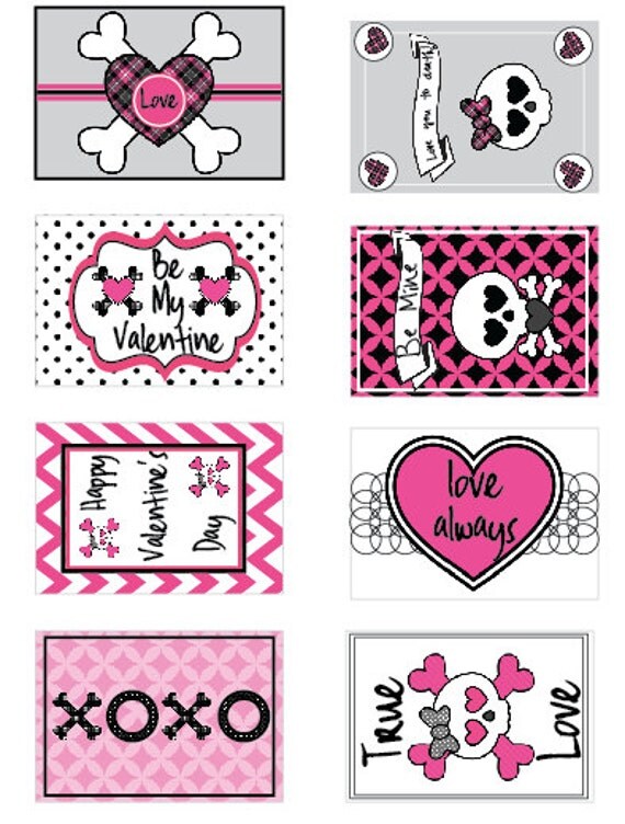 Love U 2 Death Tags Instant Download DIY Printable Page Il_570xn