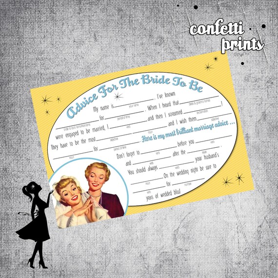 Retro Bridal Shower Game - HAPPY MARRIAGE Printable Il_570xn