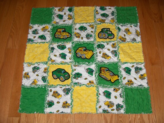 John Deere Kids Fabric RAG BABY QUILT Johnny Tractor by 1723diane