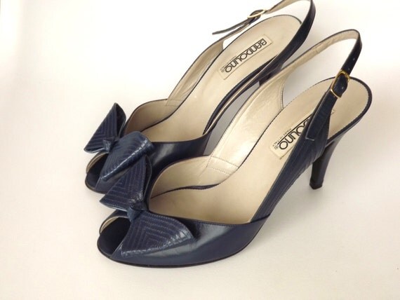 royal blue heels with bow