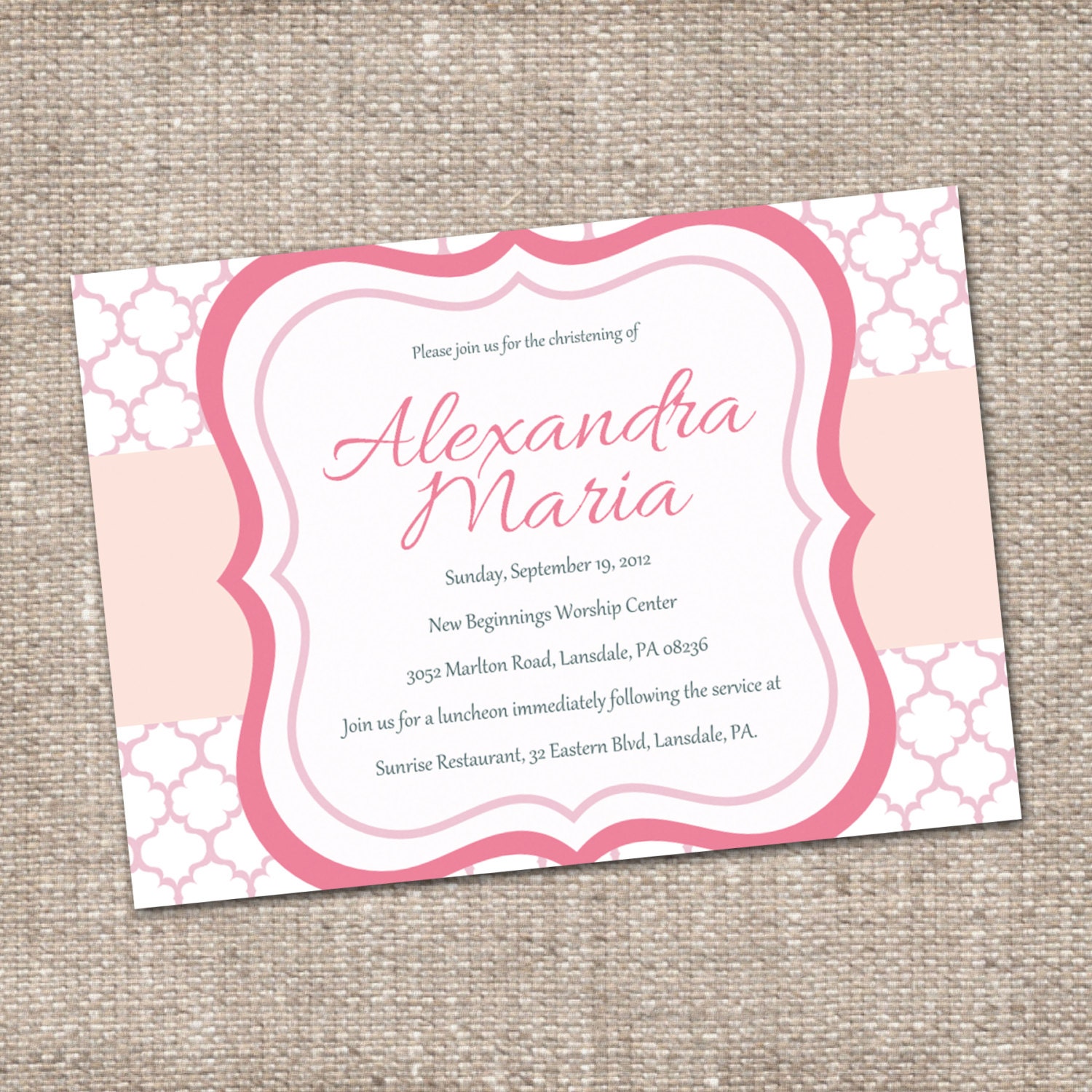 Items similar to Christian Baby Dedication Christening Photo Invitation