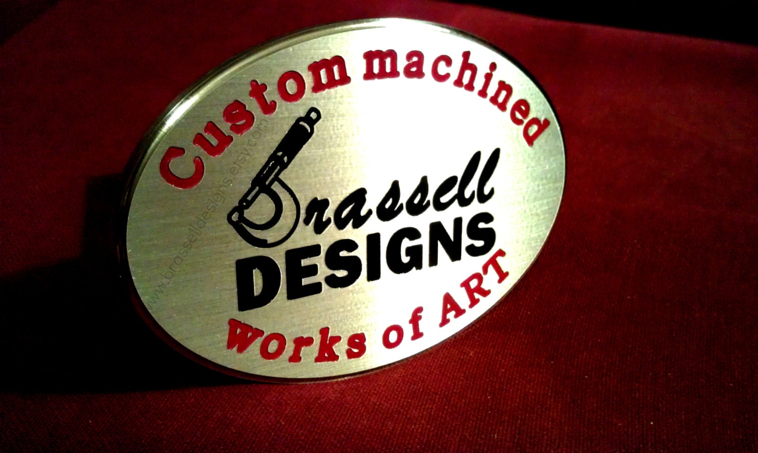 Custom made hitch cover machined with your by BrassellDesigns