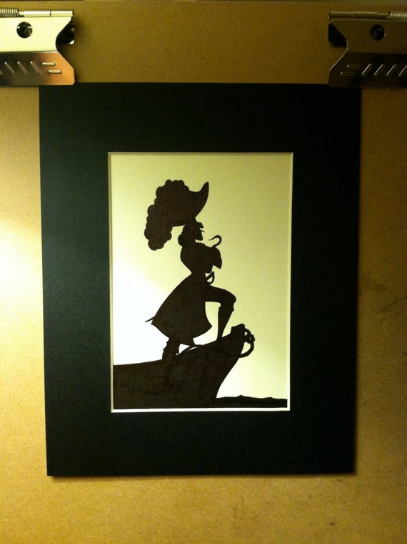Disney Captain Hook Silhouette by TheHappyThoughtShop on Etsy