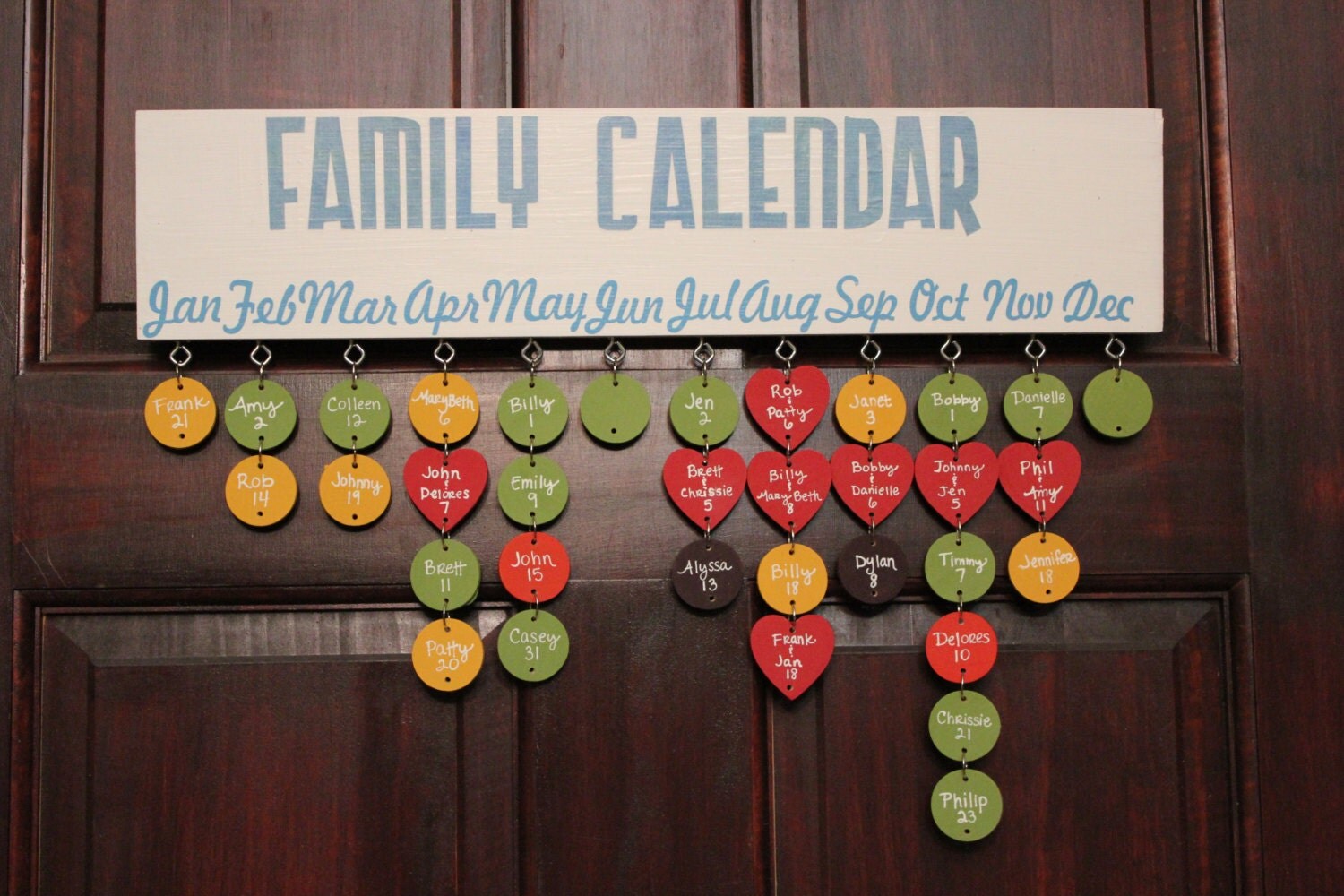 Items similar to Family Birthday and Anniversary Calendar on Etsy