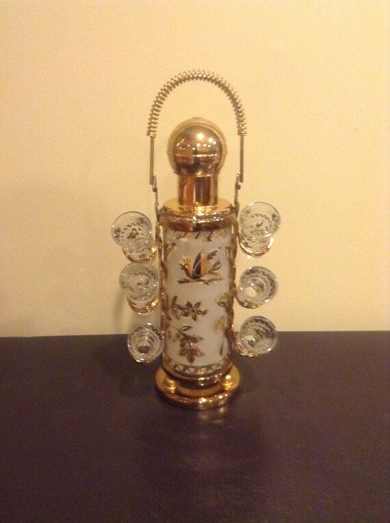 Vintage Glass Caddy Liquor Shot Glass by VintageLoveAntiques