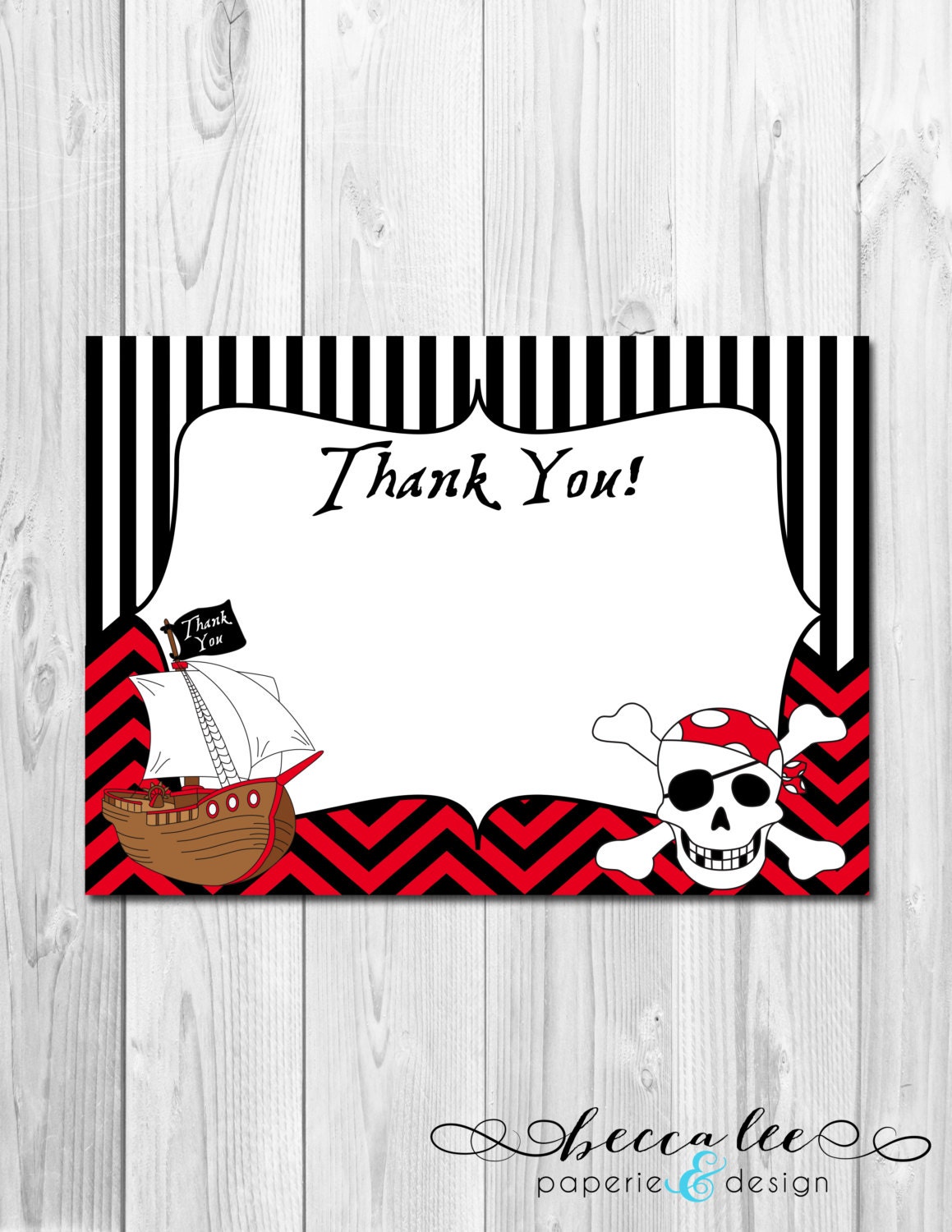 Pirate Thank You Note - DIY - Printable Il_570xn