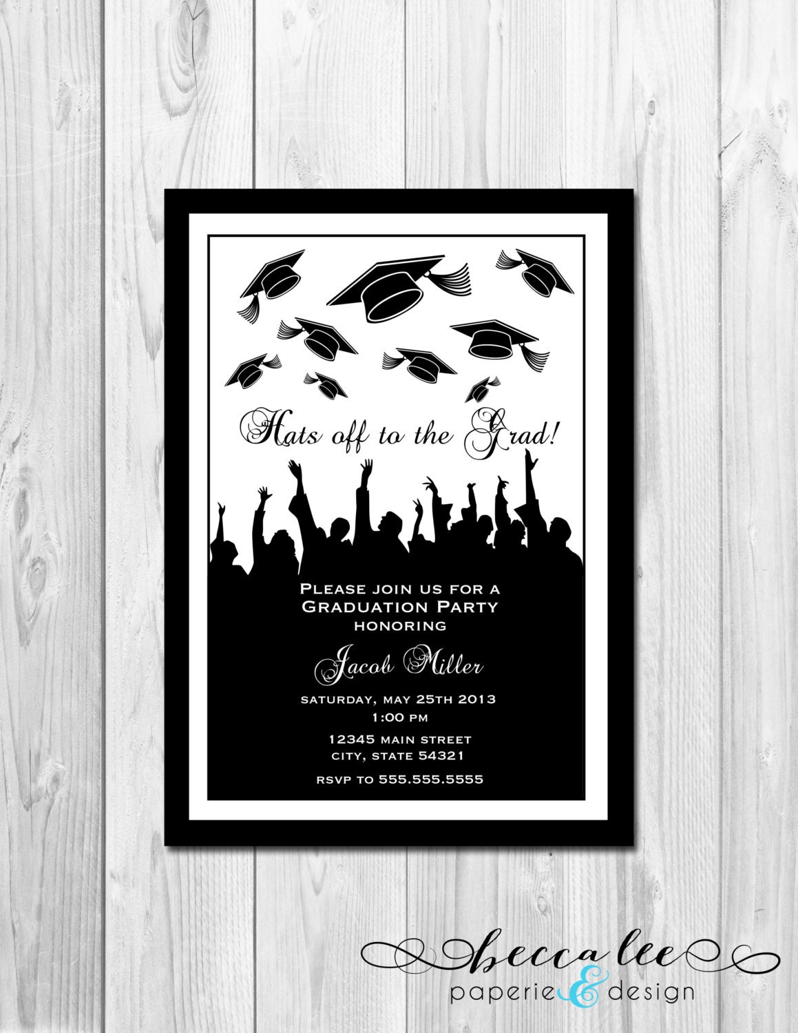 Graduation Party Invitation - Grad Hats - DIY - Printable Il_570xn