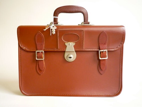 Vintage Small School Bag Briefcase Satchel 1960s by CrolAndCo