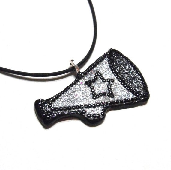 Cheerleading Megaphone Necklace with Bling by RockThePepRally