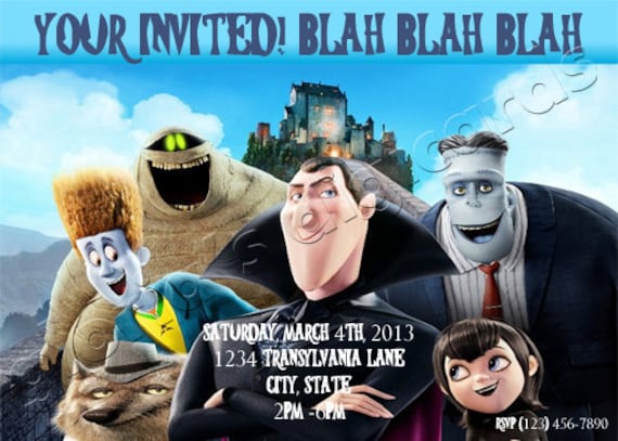 Hotel Transylvania Party Invitation by gloriasdigicards on Etsy Il_570xn