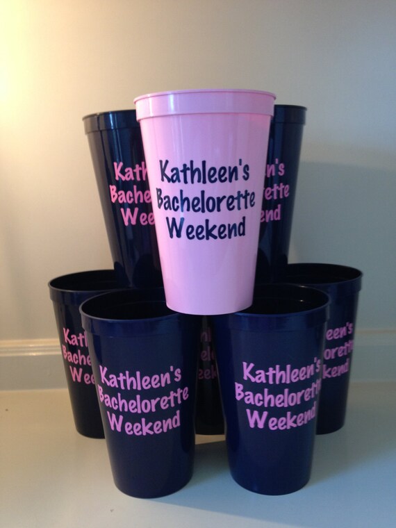 Bachelorette Party Cups Set of 8 Custom by CutitOutVinyl on Etsy
