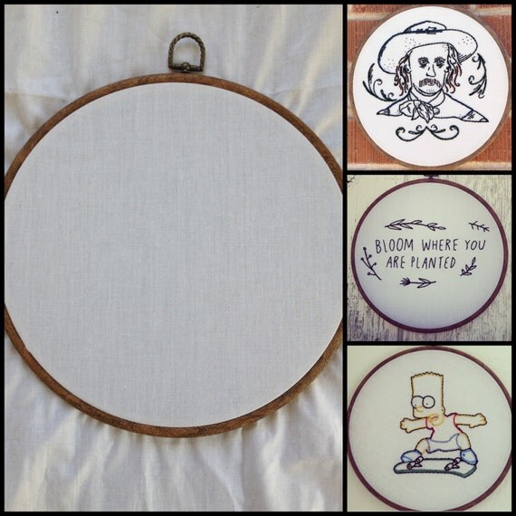 Custom Needlepoint/Embroidery in 10 Round hoop by SickCityCo