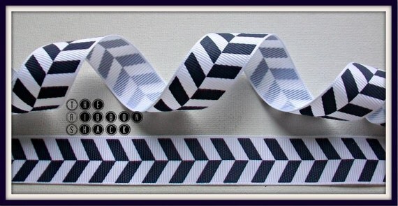 7.8 Nautical Herringbone Navy Blue Patriotic Chevron Grosgrain Ribbon Military, 4th of July, 911, Memorial Day, Labor Day, USA, Navy and Red Il_570xn
