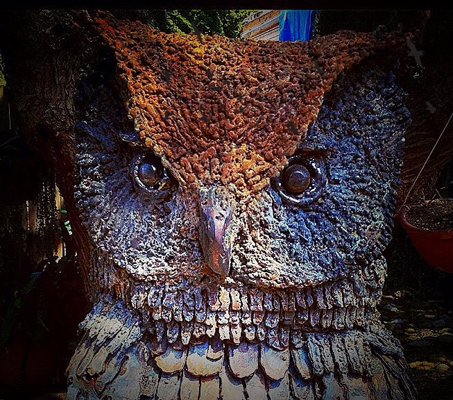 Metal sculpture of Great horned owl - two different owls - MartisMetalCreations
