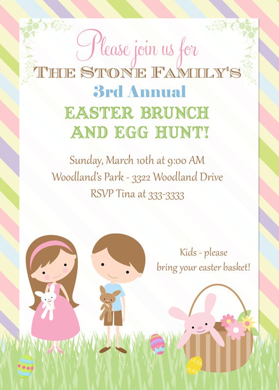 Easter Egg Hunt Brunch Invitations - printable Il_570xn