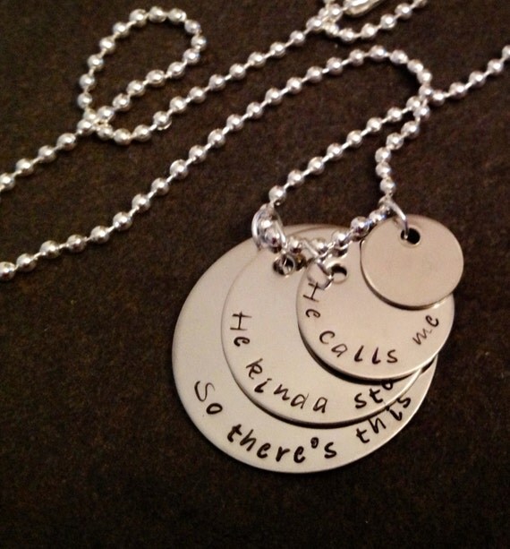 Personalized Mother/Son Necklace Hand Stamped by
