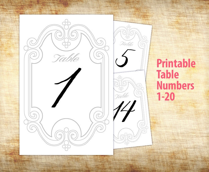 Printable Table Numbers 1 20 Printable Word Searches
