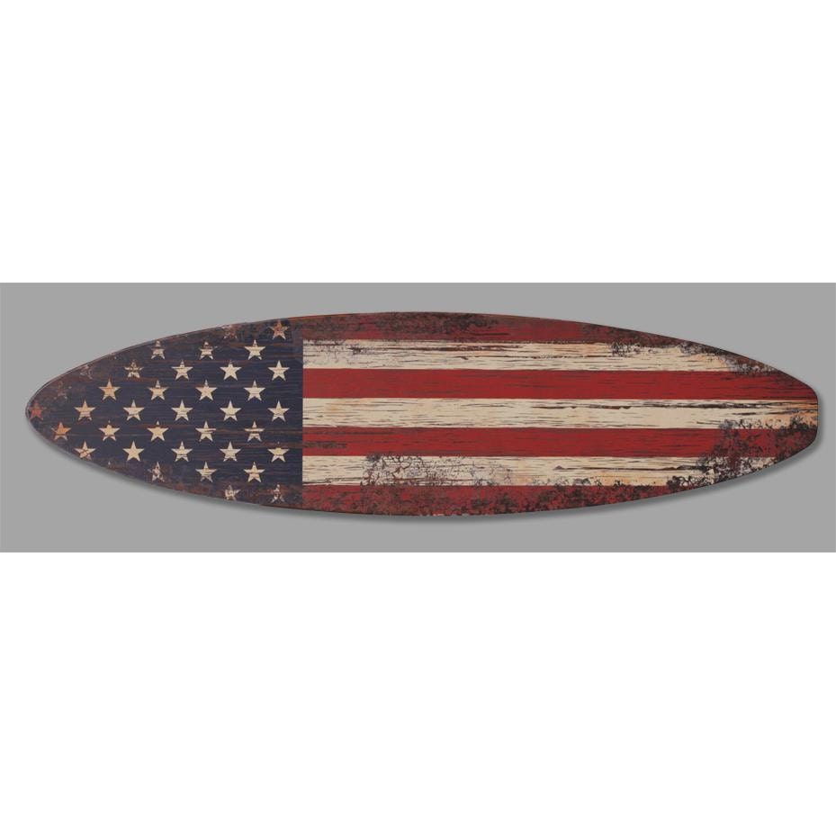 5ft American Flag Surfboard Sign Man Cave or Bar by Illuminada