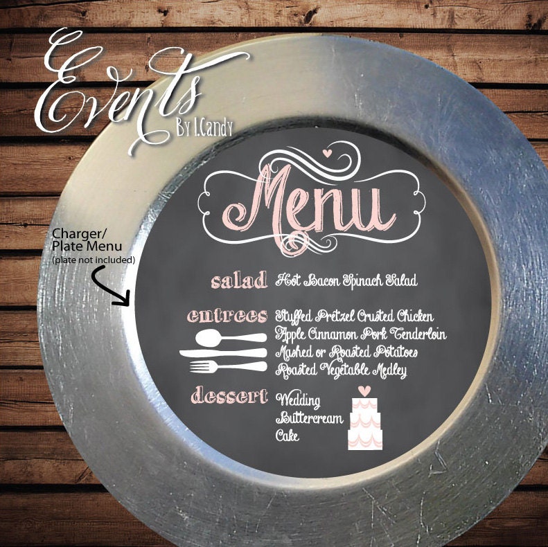 Plate / Charger Menu Just A Little Wedding