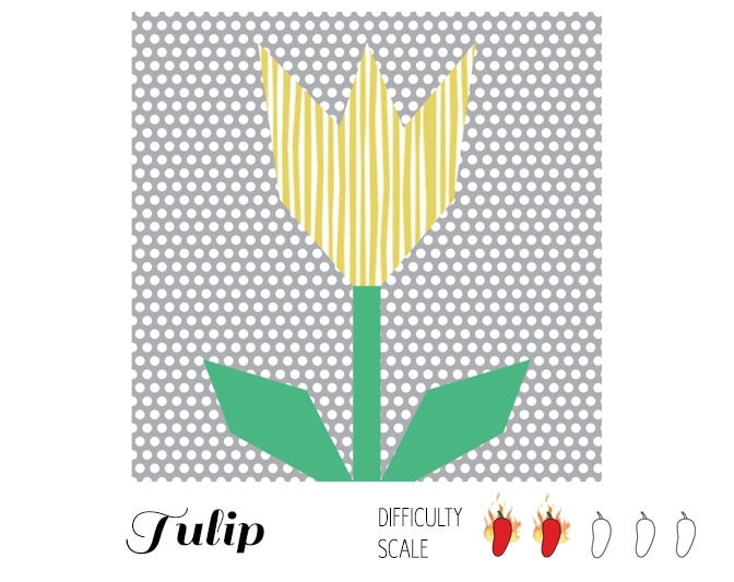 Tulip Paper Pieced Quilt Pattern In Pdf