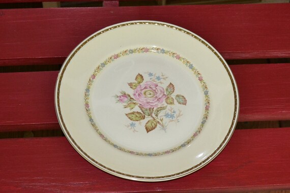 Vintage Homer Laughlin Plate Eggshell Georgian Rose Design