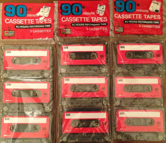 Vintage KMart Blank Cassette Tapes 90 minute NOS by JeanniesWishes