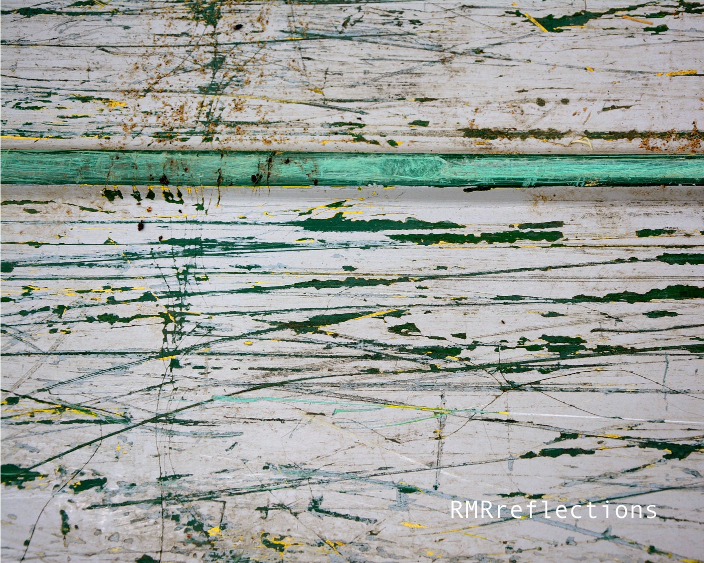 Teal Canoe, 8X10 Print, Photography, Rustic, Simple, Teal, Blue, Green, Yellow, Vintage Boat - RMRreflections