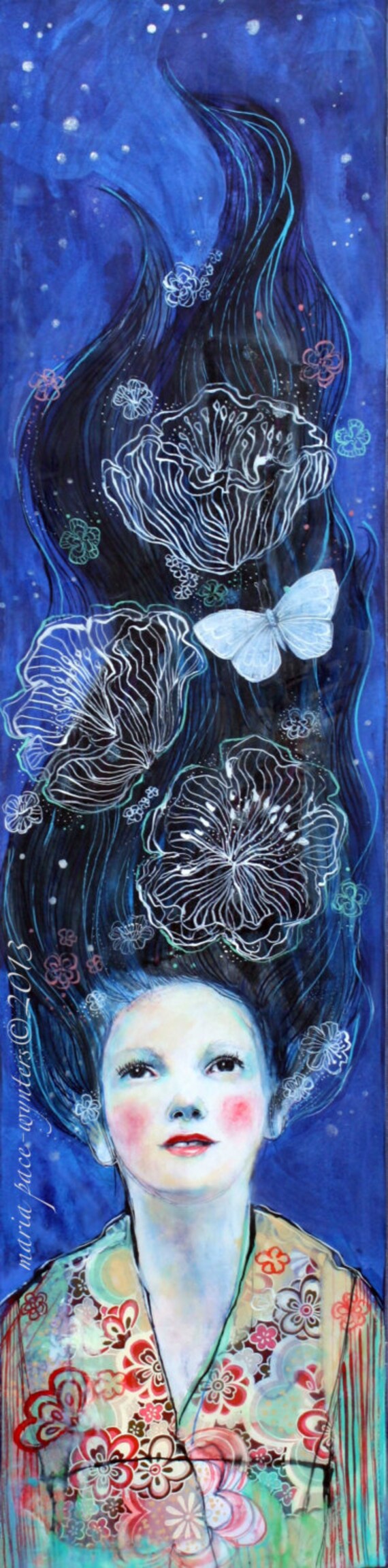 Star Gazing- Original mixed media painting by Maria Pace-Wynters