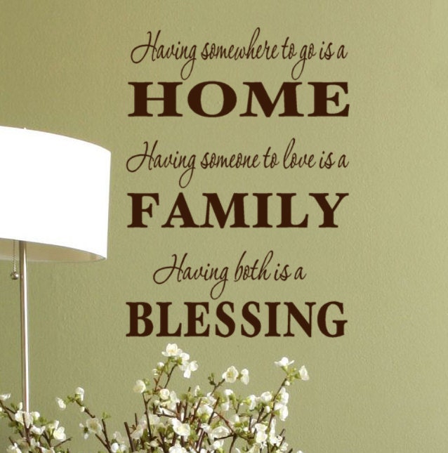 HOME FAMILY BLESSING wall quote vinyl graphics by HouseHoldWords