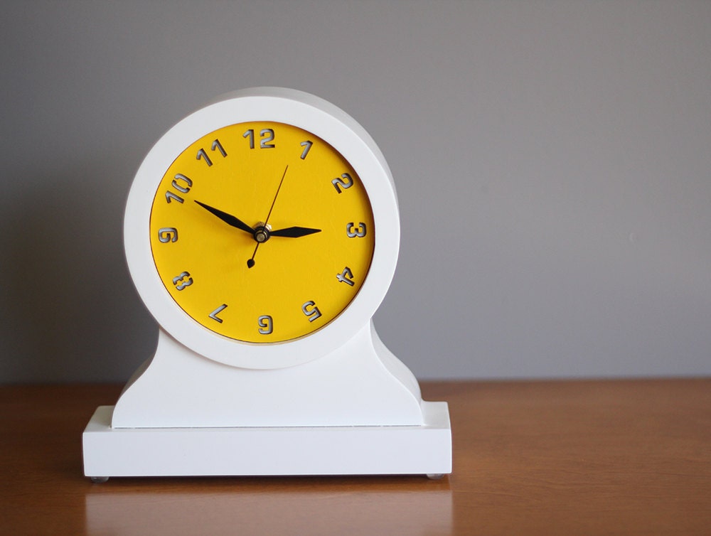 modern mantel clock - desktop clock - uncommon