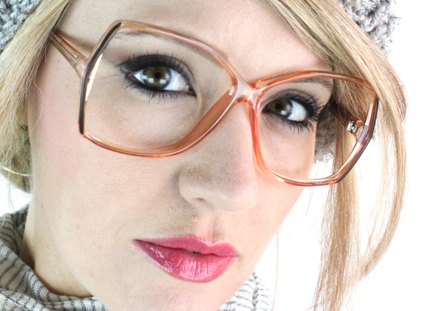 Vintage 80's Oversized Nude Eyeglasses