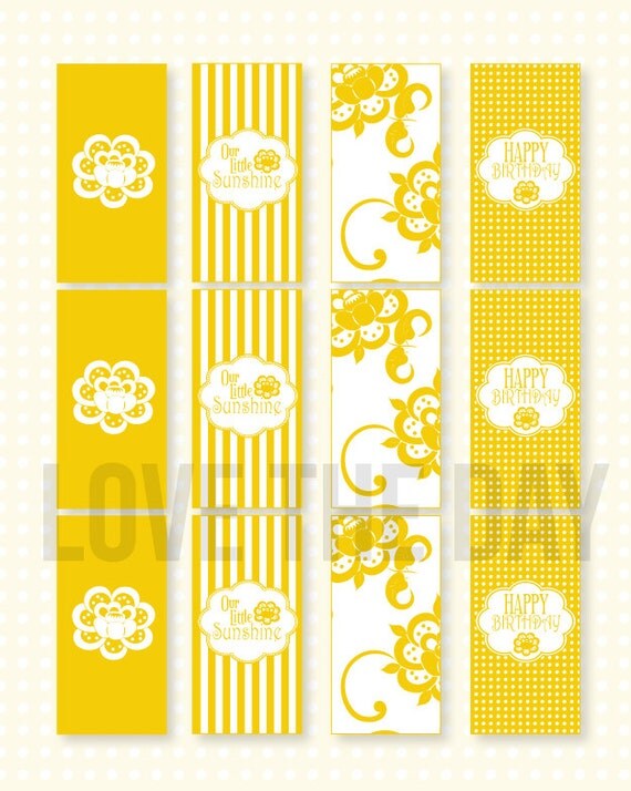 Sunshine Party PRINTABLE Mini Candy Wrappers (INSTANT DOWNLOAD) by Love The Day Il_570xn