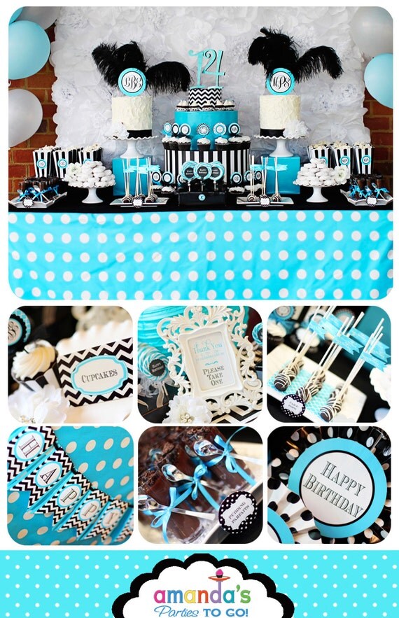 Birthday Party Printable - Monogram - Teen Birthday - Glam - Girl's Birthday - Ladies Birthday -Huge Party Set by Amanda's Parties TO GO Il_570xn