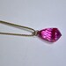 Valentine's Day Sale, Pink Topaz Briolette Pendant, Large Tear Drop Shape Pendant, Mistic Pink Pendant, Clearance Sale, Item No. De003