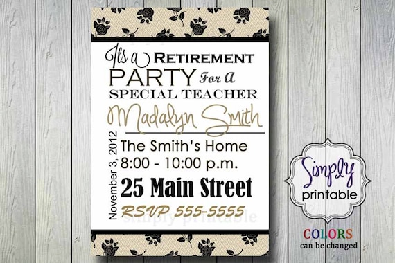 Lace Retirement Party Invitation Il_570xn