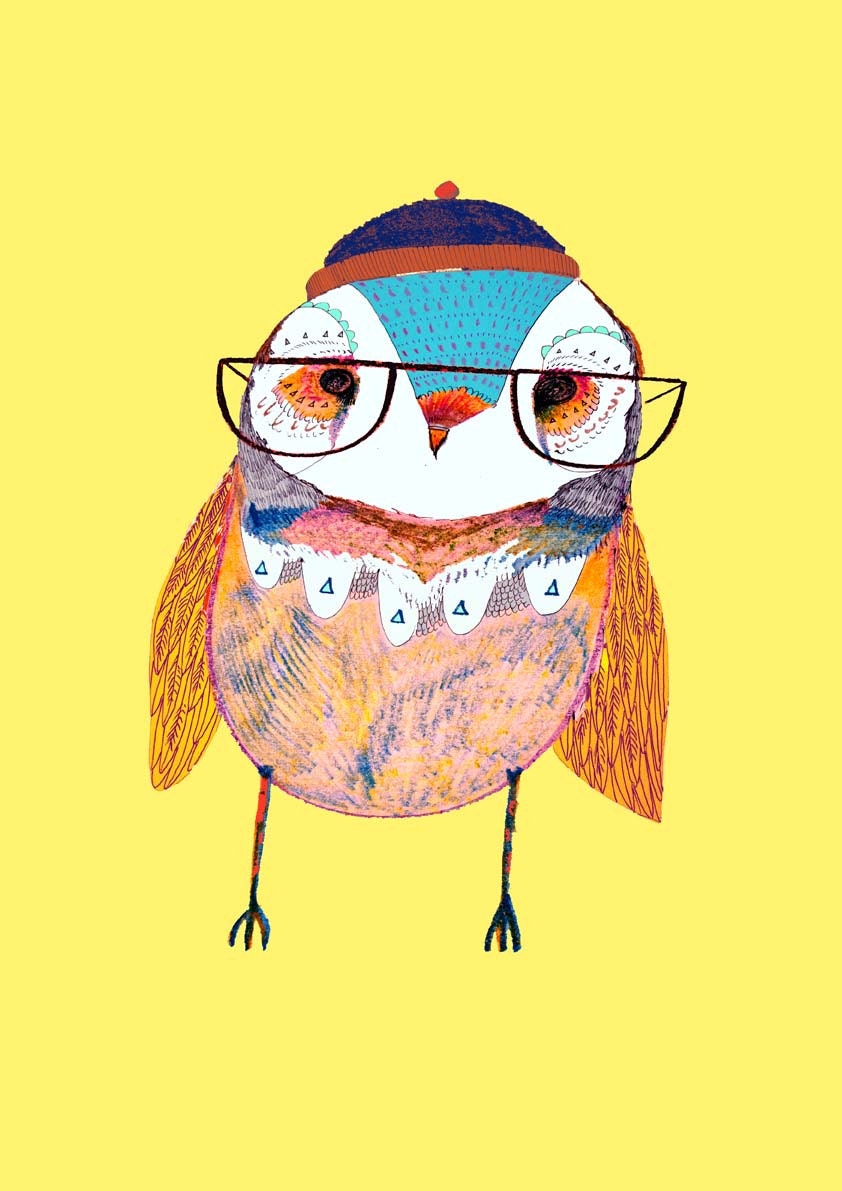 The Cutest Owl. Art Print, Owl Print, Owl Decor, Kids art, Nursery decor, Illustration.