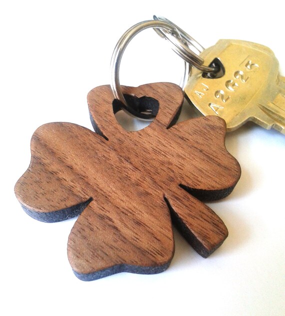 Wooden Laser Cut Shamrock Keychain by NinaRaizel on Etsy