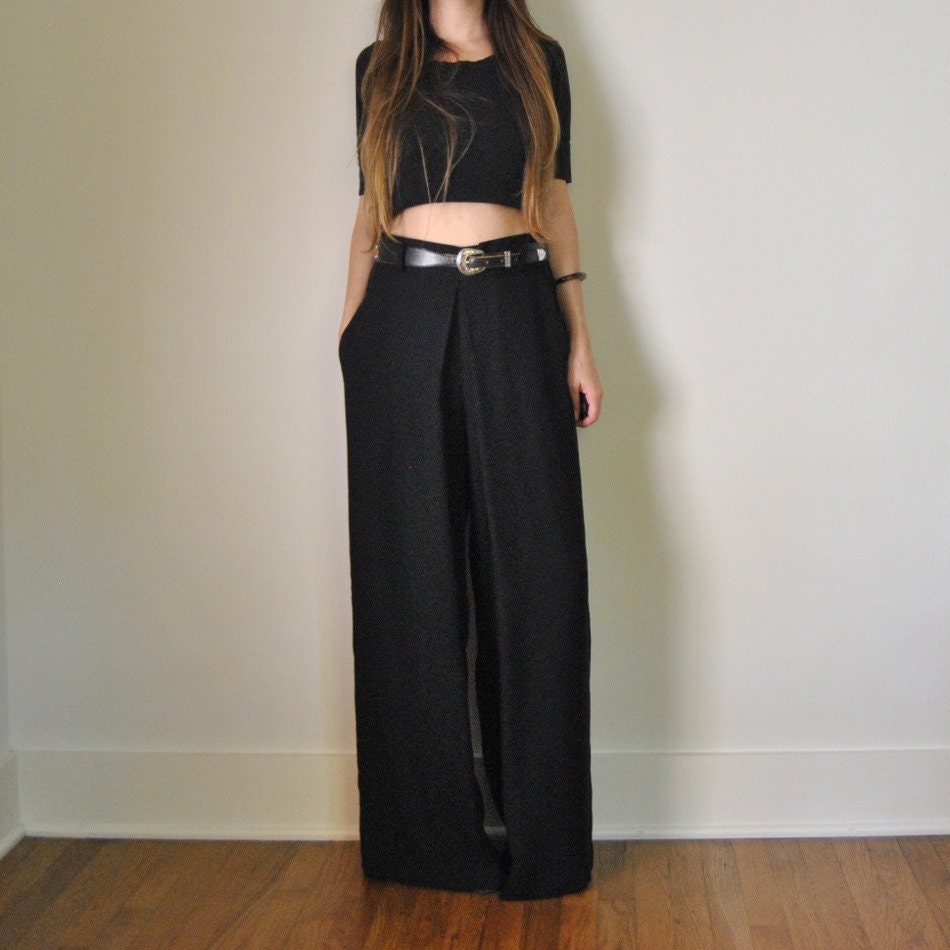 high waisted wide leg slacks