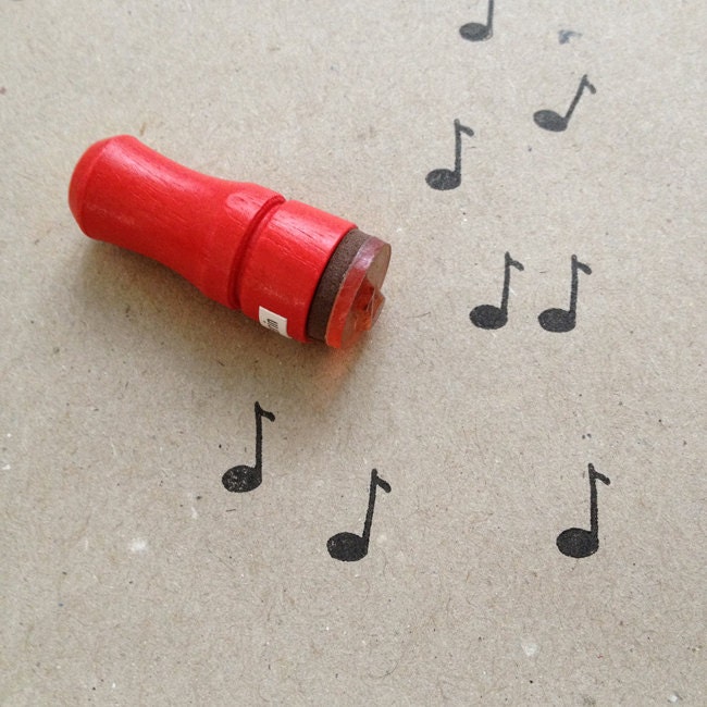 Mini Music Note Rubber Stamp by winklerin on Etsy