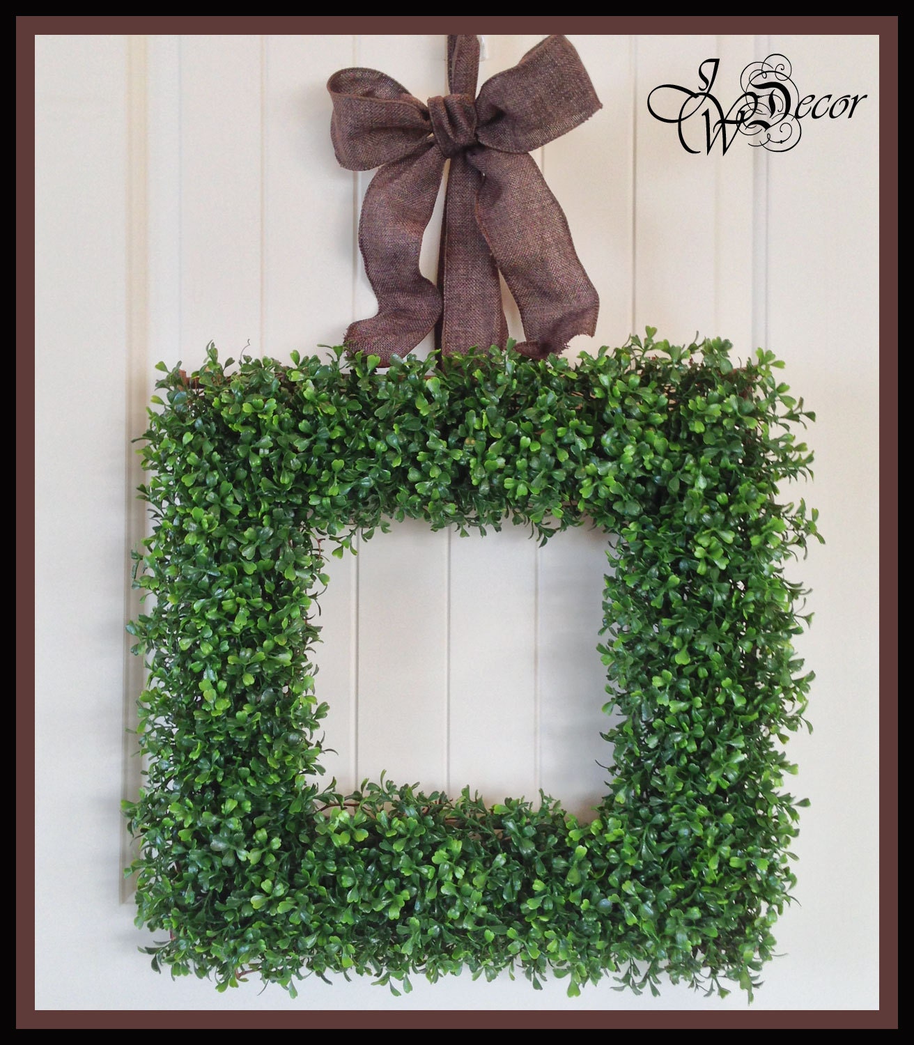 Square Boxwood Wreath Spring Wreath Artificial By Jwdecor 