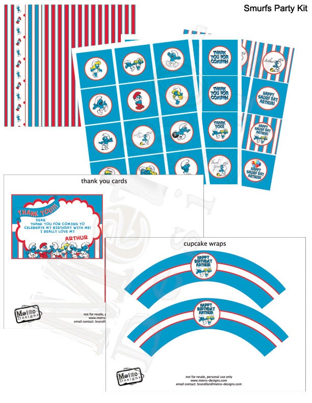 Smurfs - Party Kit Il_570xn