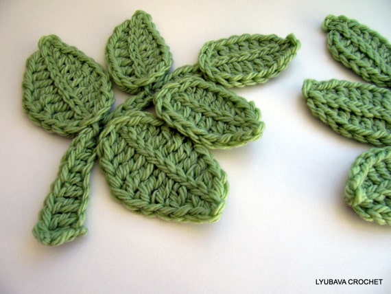 Crochet Leaf Branch Pattern Crochet Flower Applique Diy