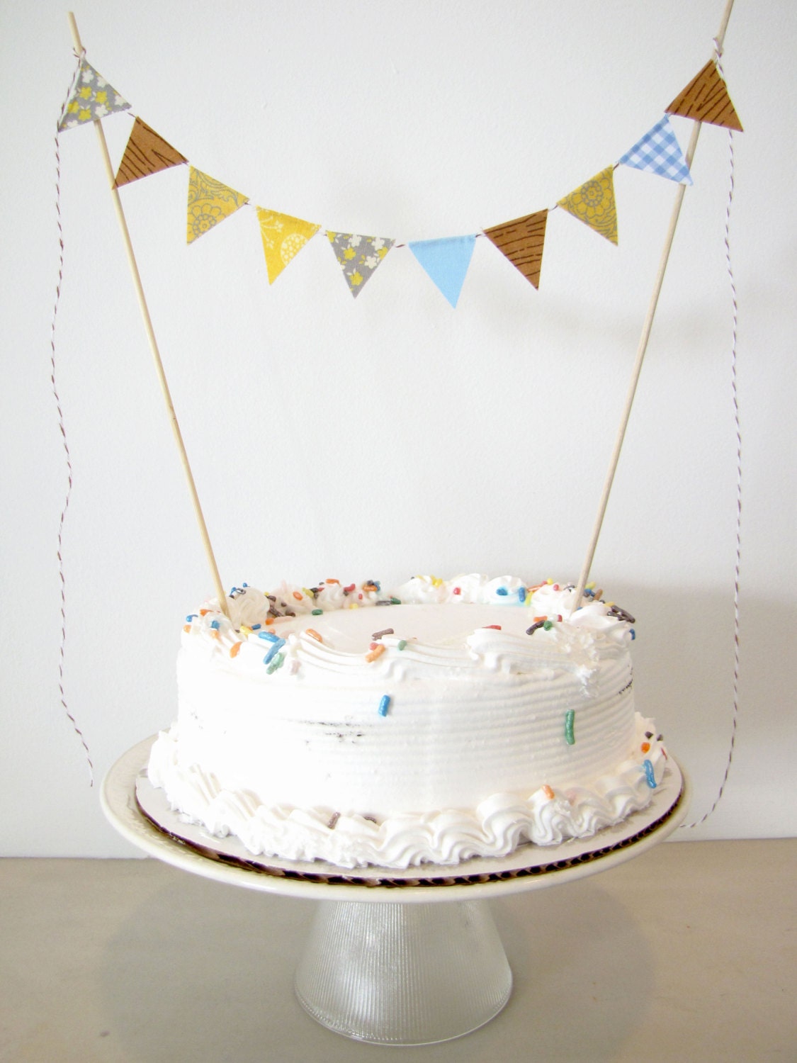 Fabric Cake Bunting Decoration Cake Topper by AthenaandEugenia