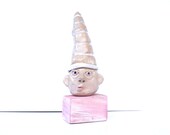 Gnome ,Ceramic Sculpture , Art sculpture of a Head, Ceramic art doll head, Desk Accessory, Original ceramic sculpture - 99heads