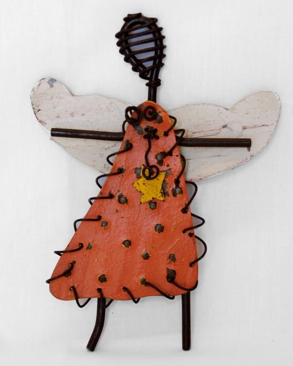 Welded Metal Folk Art Angel Rustic Home Decor by