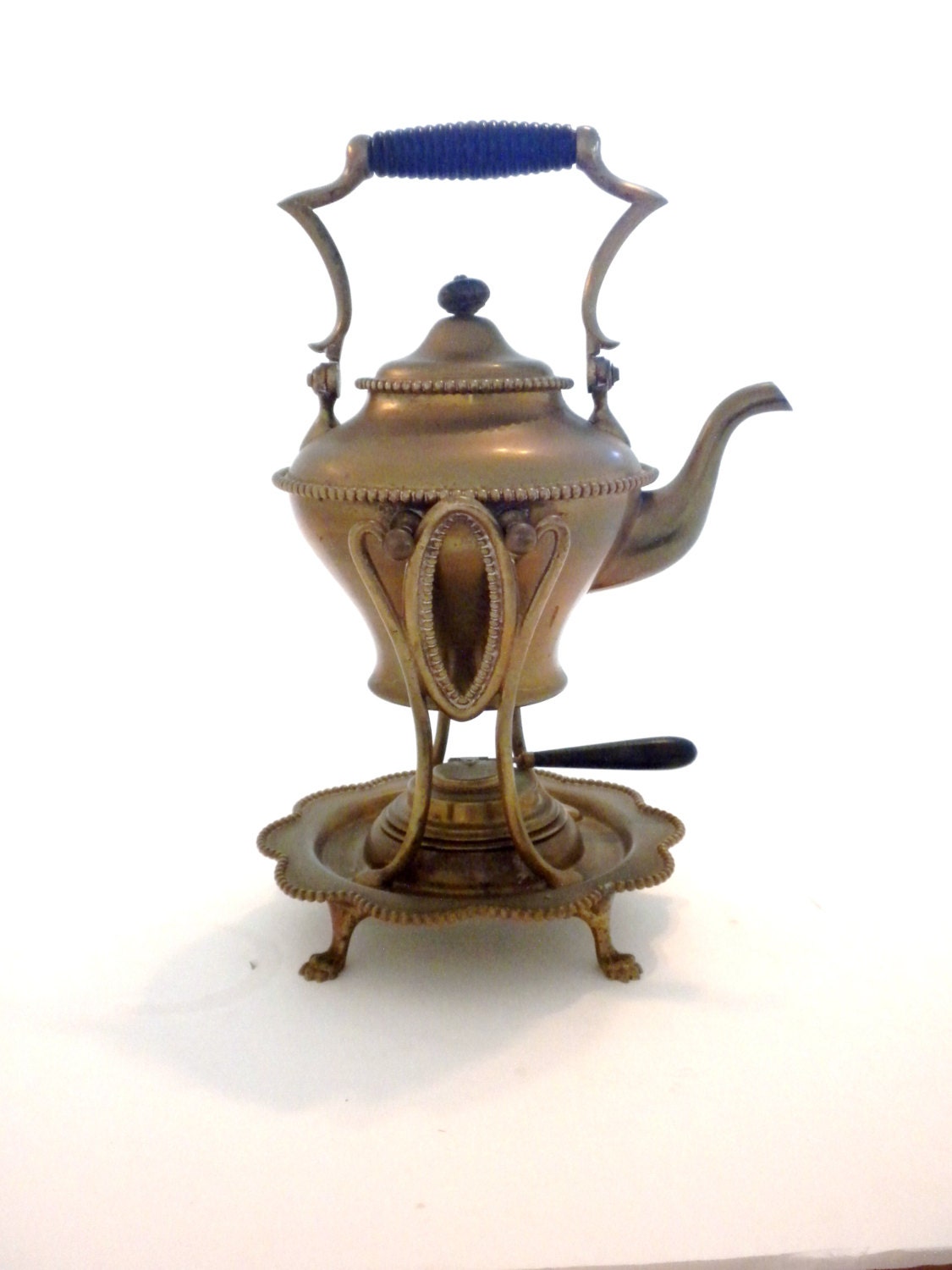 Reserved listing Antique Tilting Brass Teapot With by oldandnew8
