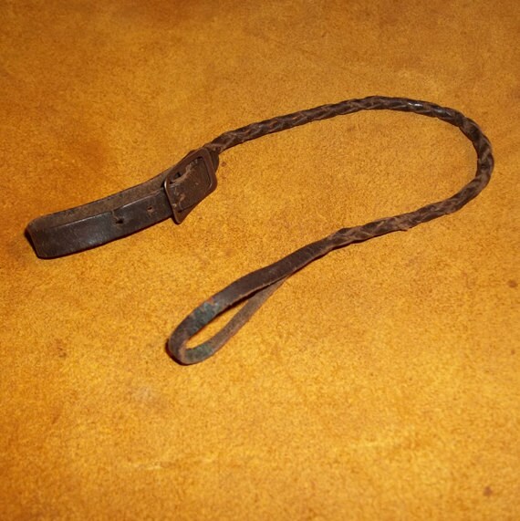 Vintage Braided Leather Pocket Watch Strap & by KentuckyTrader