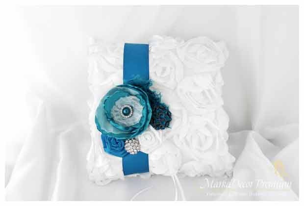 Wedding Handmade Jeweled Ring Pillow Custom Bridal Bearer